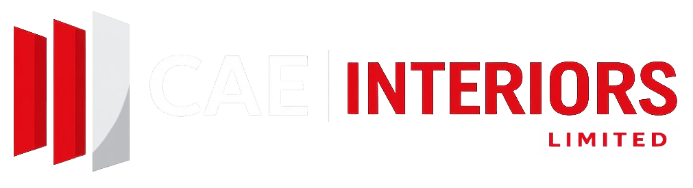 CAE Interiors white logo